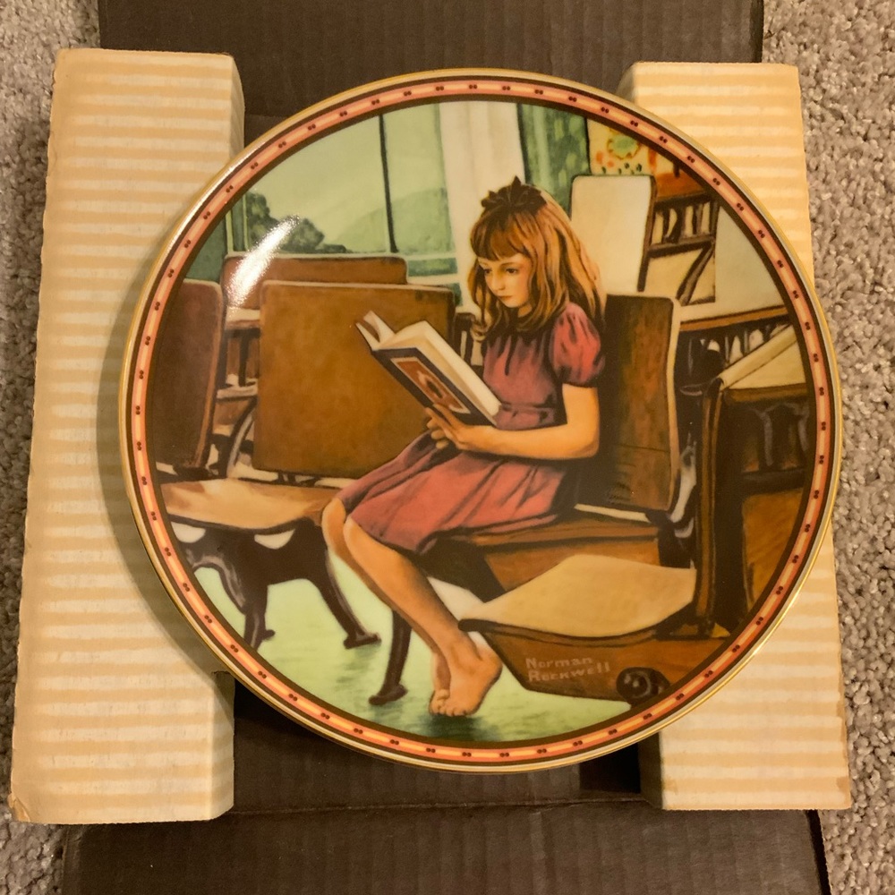 Bradford Exchange Norman Rockwell Knowles 1988 Worlds Away Collector Plate Box